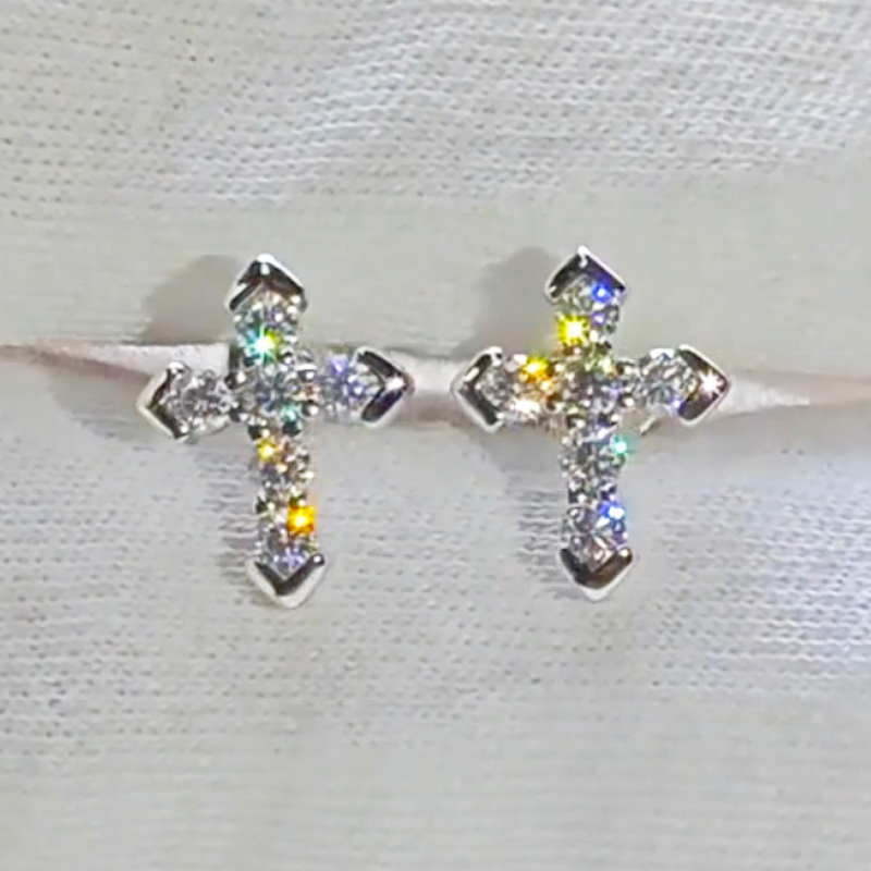 Moissanite Stud Earrings - Hypoallergenic Punk