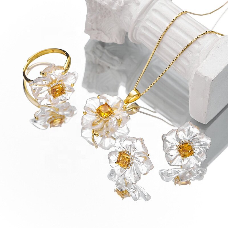 Crystal Jewelry Set - Original Design 925 Silver