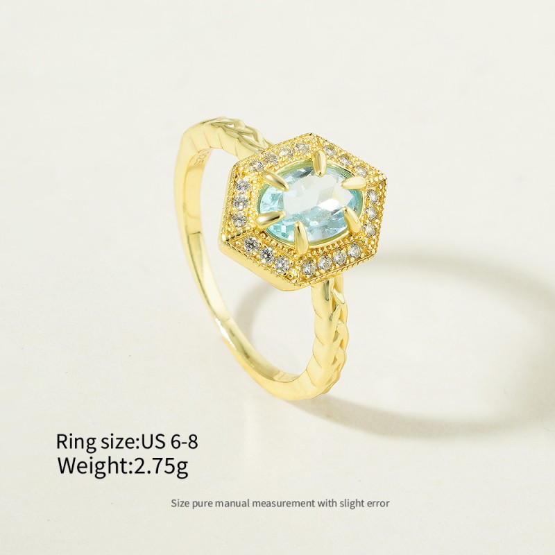 Multi-Color Zircon Ring - S925 Ins Style
