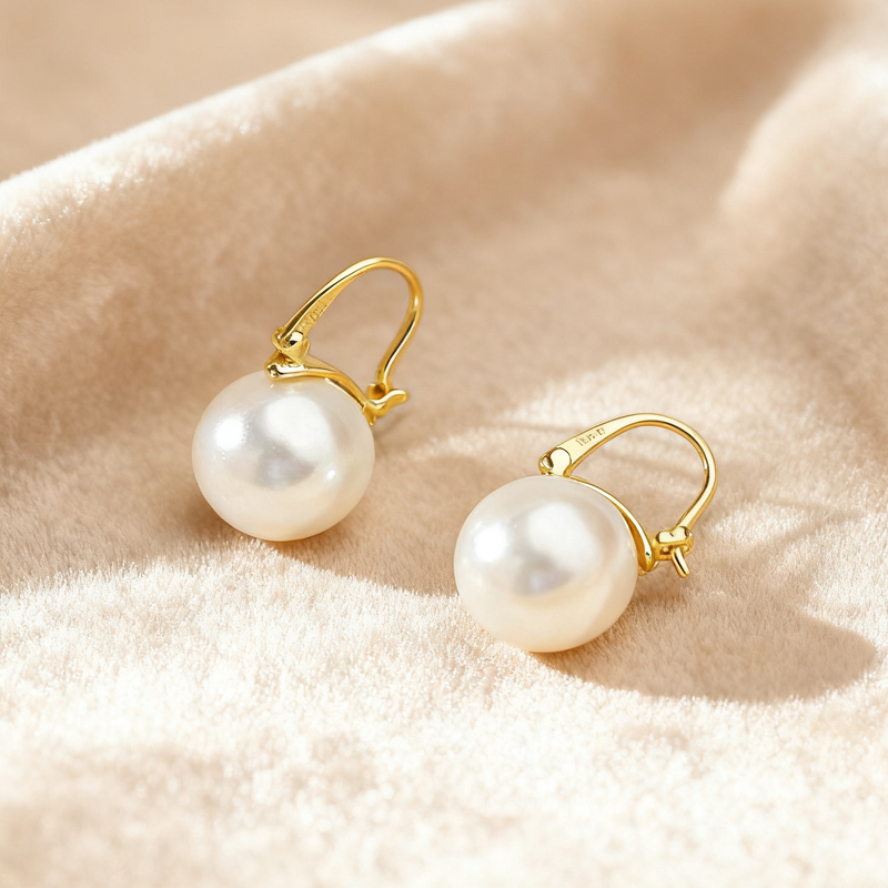 Pearl Earrings - 925 Sterling Silver Hoop Factory
