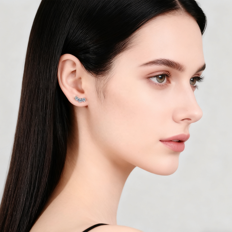 Moissanite Stud Earrings - Gra Certified 10mm