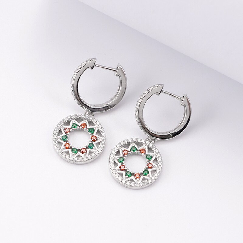 Jewelry Set - Dainty Hollow Circle Rhodium