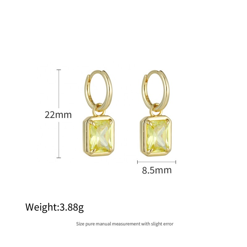 Jewelry Set - Minimalist Emerald Cut Yellow