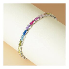 Rainbow Tennis Bracelet - Full Baguette Cut