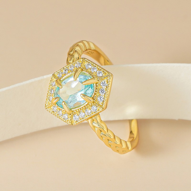 Multi-Color Zircon Ring - S925 Ins Style