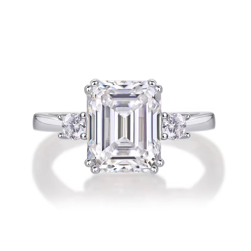 Moissanite Wedding Ring - 3CT Emerald Cut Factory