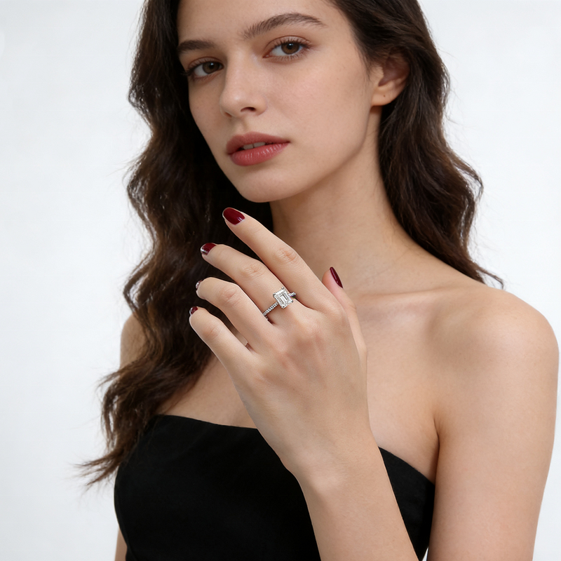 Moissanite Ring - Vvs1 Emerald Cut Factory