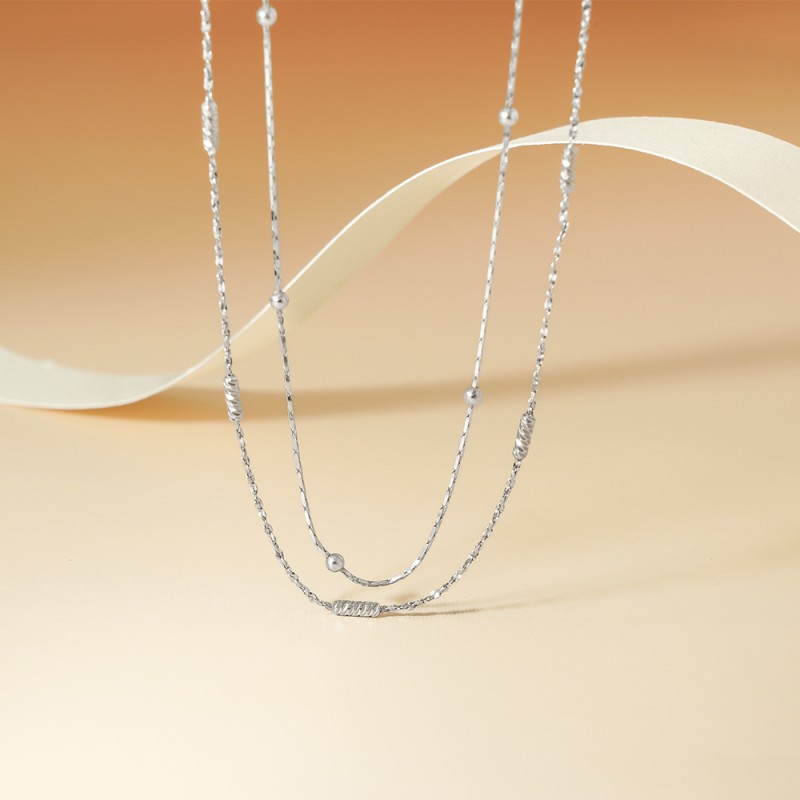 Snowflake Necklace - Bead Collarbone Chain Versatile