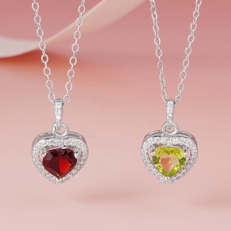 Heart Necklace - Valentine Gift Rhodium Plated