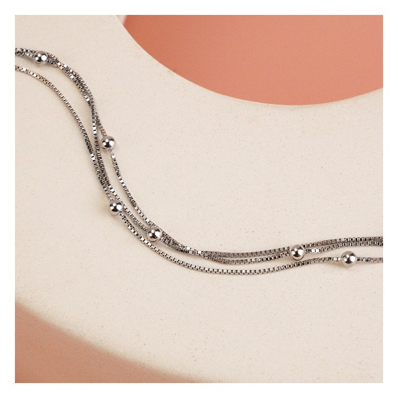 Anklet - Sterling Silver Gold Plating Pearl