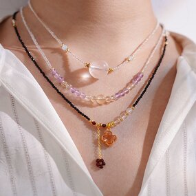 Crystal Necklace - Bohemian Ball Pendant Set