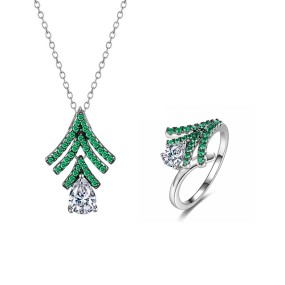 Leaf Jewelry Set - Full Cz Pave Summer New