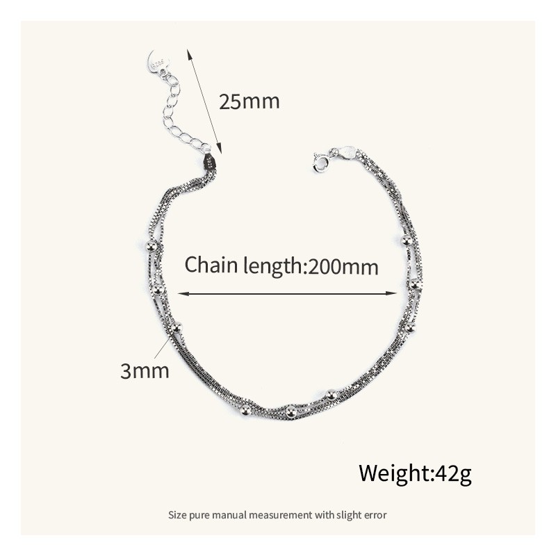 Anklet - Sterling Silver Gold Plating Pearl