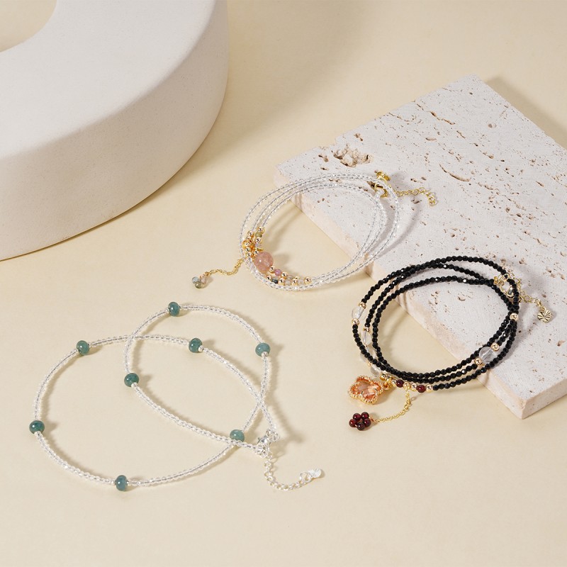 Crystal Necklace - Bohemian Ball Pendant Set