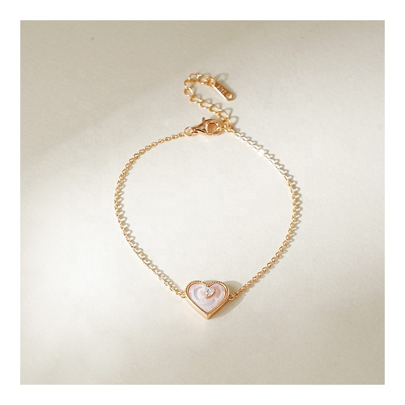 Shell Heart Charm - Mother's Day Gift Rose Gold