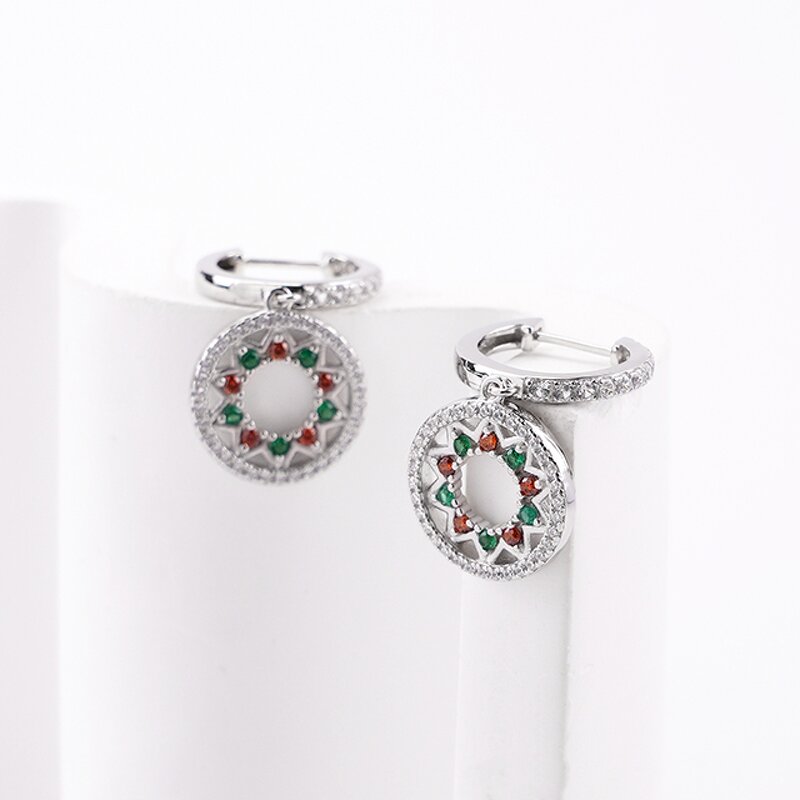 Jewelry Set - Dainty Hollow Circle Rhodium