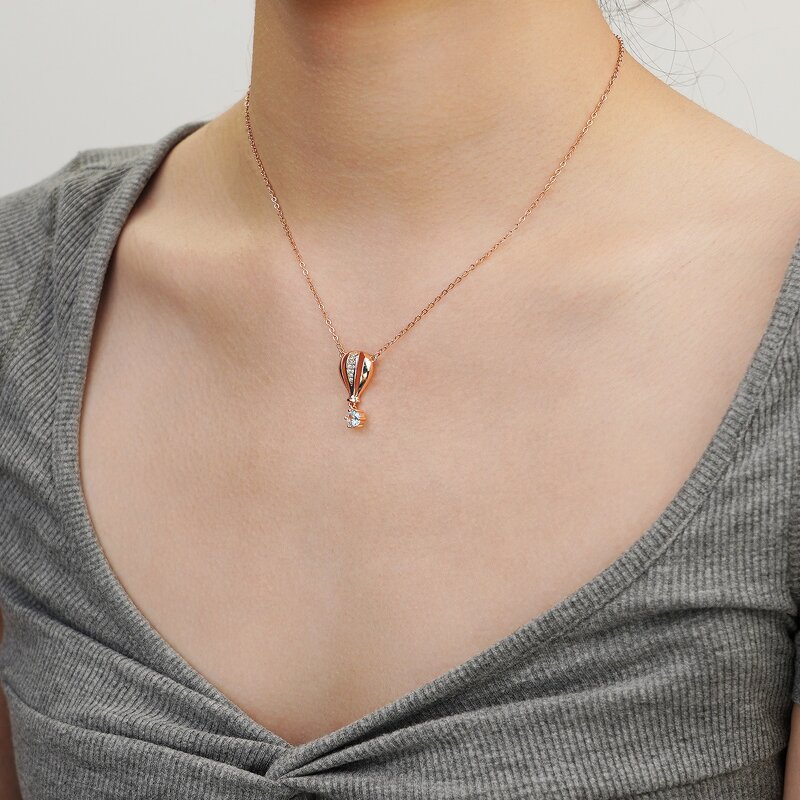 Hot Air Balloon Necklace - Romantic Rose Gold