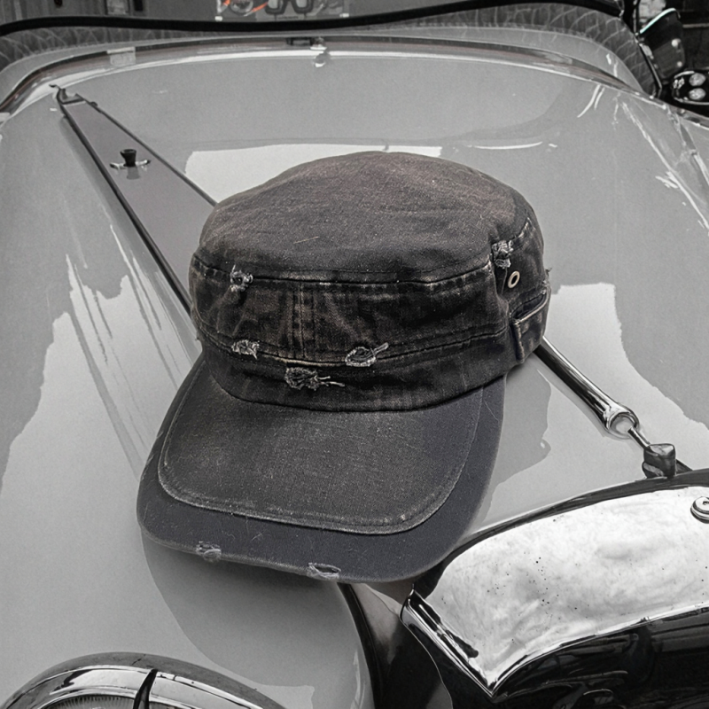 Flat Top Hat Manufacturer - Distressed Denim Custom