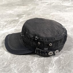 Flat Top Hat Manufacturer - Distressed Denim Custom