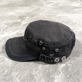 Flat Top Hat Manufacturer - Distressed Denim Custom