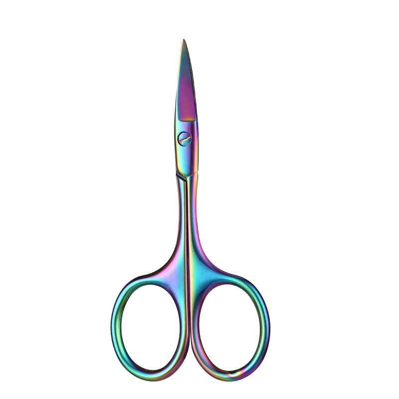Spot Full Edge Mirror Polishing Stainless Steel Safety Nose Hair Scissors Beauty Scissors