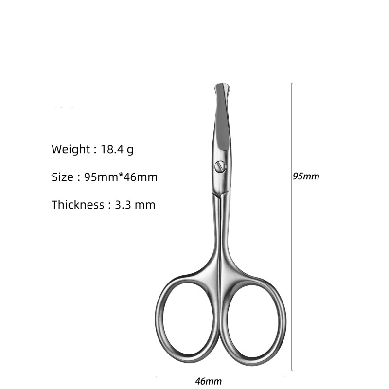 Spot Full Edge Mirror Polishing Stainless Steel Safety Nose Hair Scissors Beauty Scissors