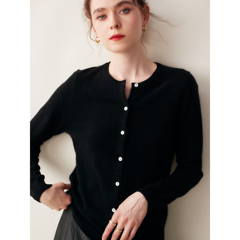 Cashmere Cardigan - Round Neck Soft Factory