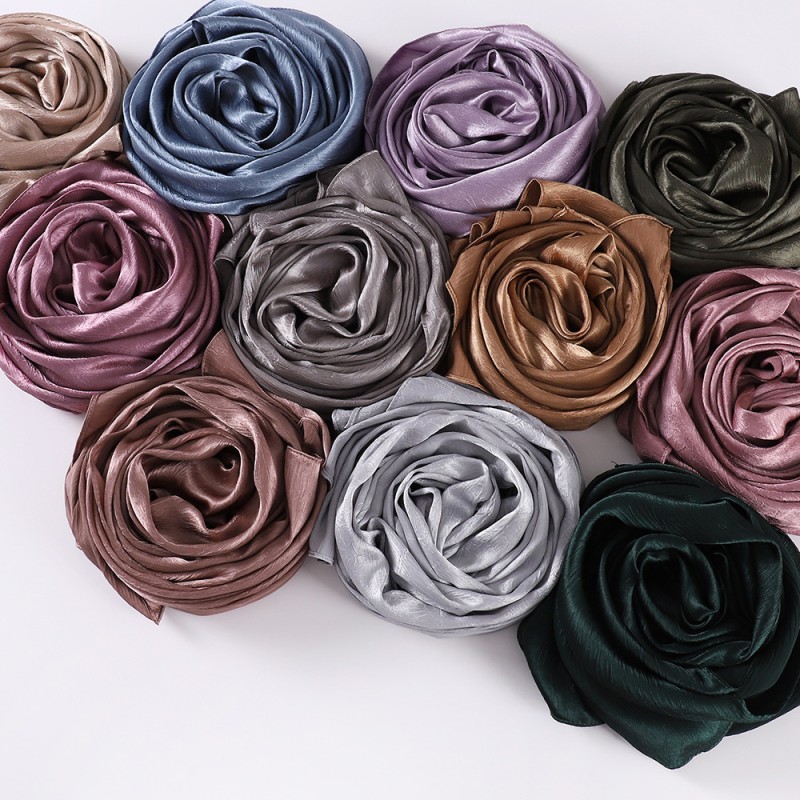 Hijab Scarf - Islamic Crinkled Satin Factory