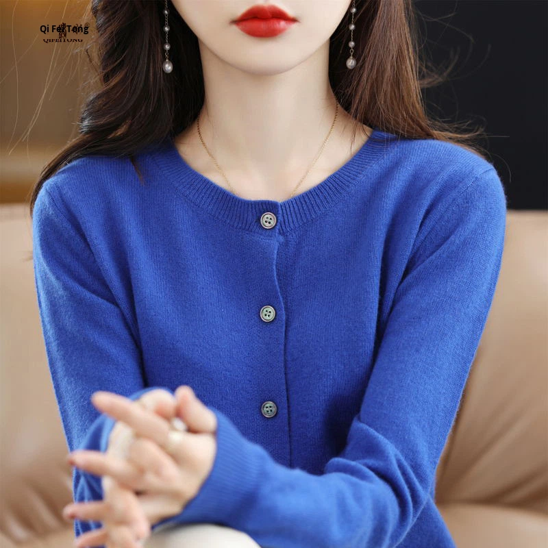 Wool Cardigan - Plain Knitted White Factory