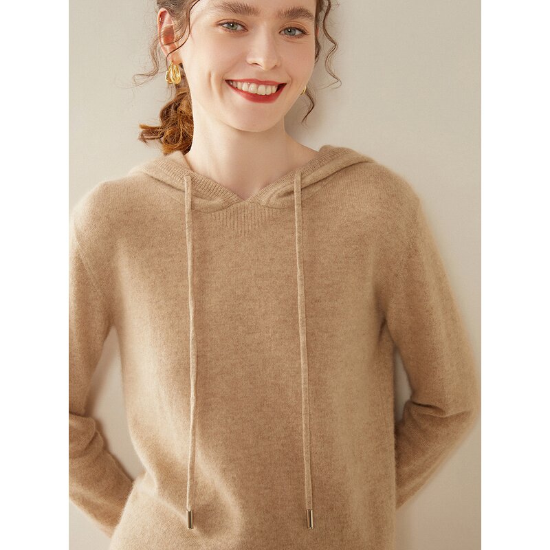 Cashmere Hoodies - Women's Loose Thin Factory