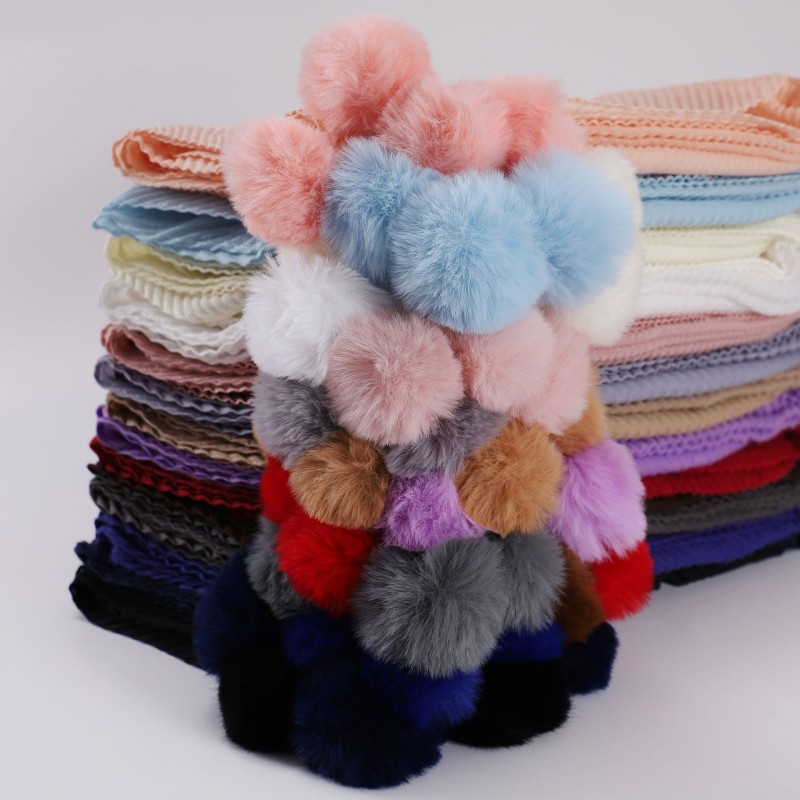 Muslim Scarf - Fluffy Ball Chiffon Factory