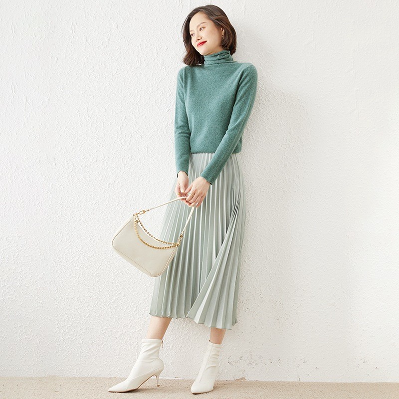Wool Blended Sweater - Loose Turtleneck Factory