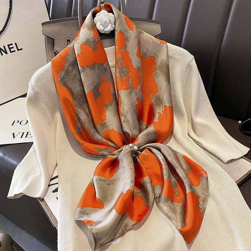 Imitation Silk Scarf - Custom Striped Letter