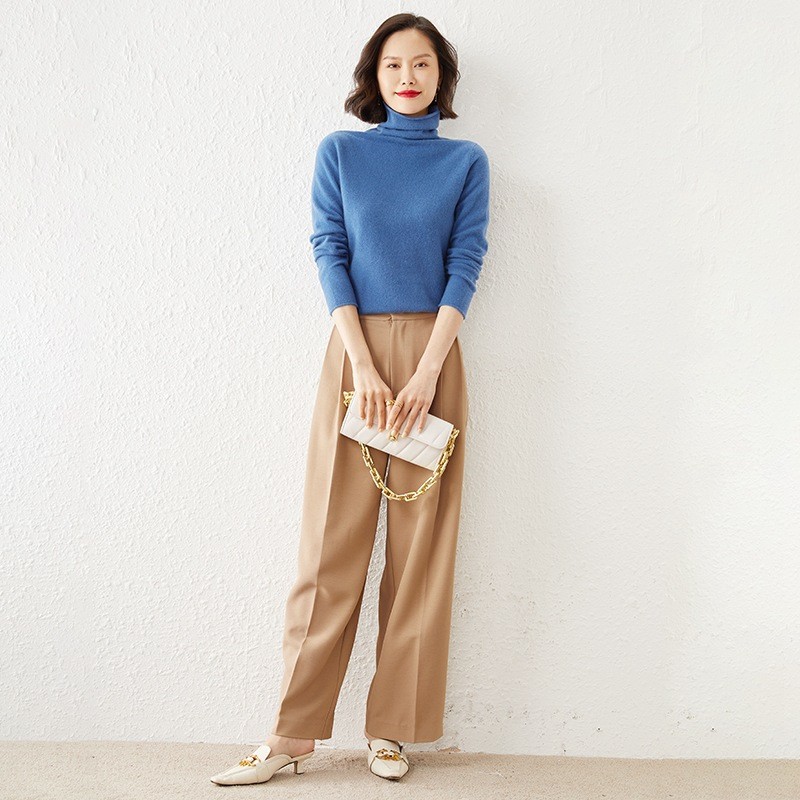 Wool Blended Sweater - Loose Turtleneck Factory