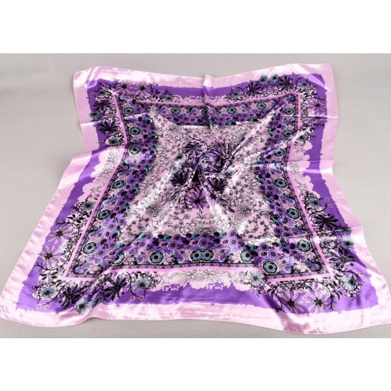 Satin Silk Scarf - American Large Floral