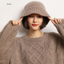 Cashmere Hat - Women's Korean Striped