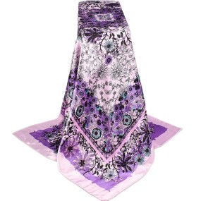 Satin Silk Scarf - American Large Floral