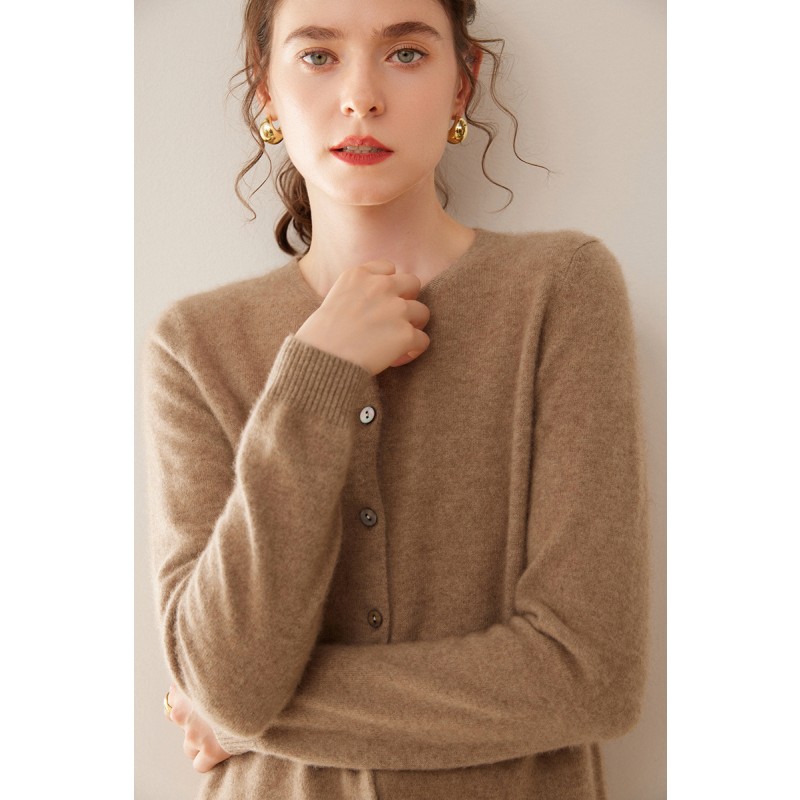Cashmere Cardigan - Round Neck Soft Factory