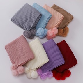 Muslim Scarf - Fluffy Ball Chiffon Factory
