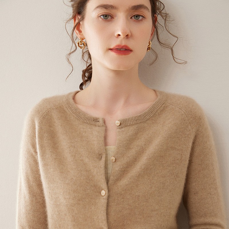 Cashmere Cardigan - New Round Neck Thin
