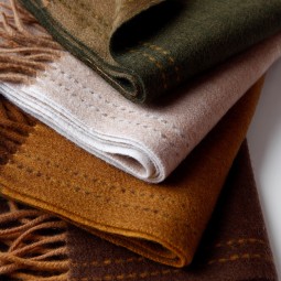 Lamb Wool Stole - Double Side Stripe Factory