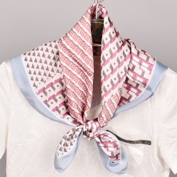 Satin Silk Scarf - Solid Geometry Wholesale