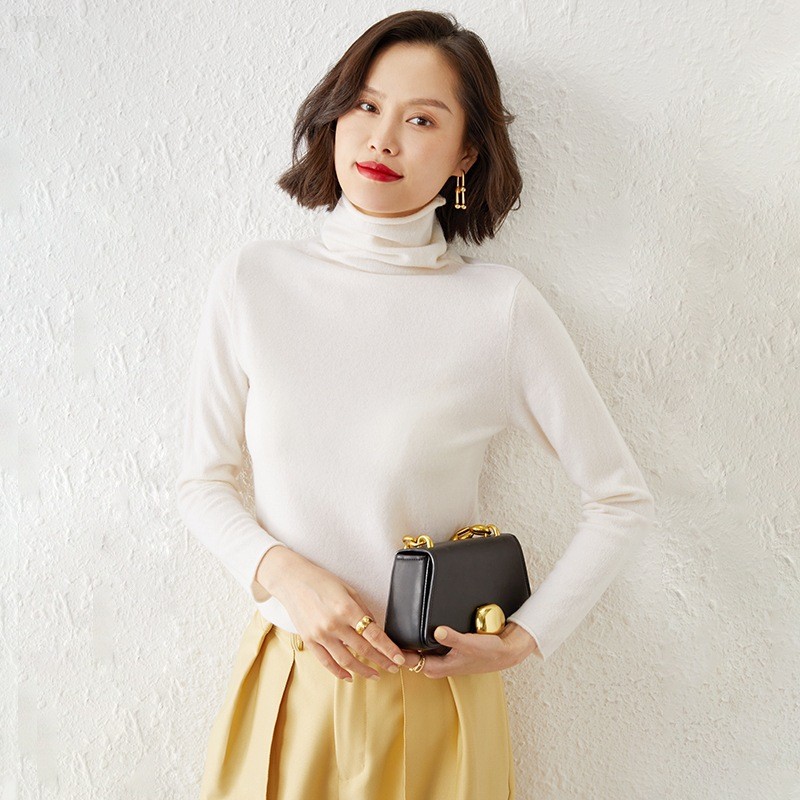 Wool Blended Sweater - Loose Turtleneck Factory