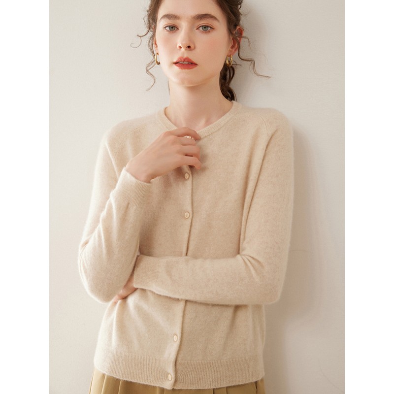 Cashmere Cardigan - New Round Neck Thin