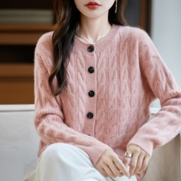 Wool Cardigan - Sweet Color Cable Factory