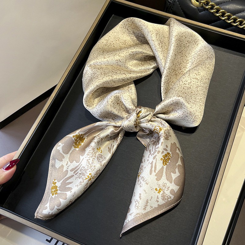 Silk Scarf - Vintage 70cm Floral Print Factory