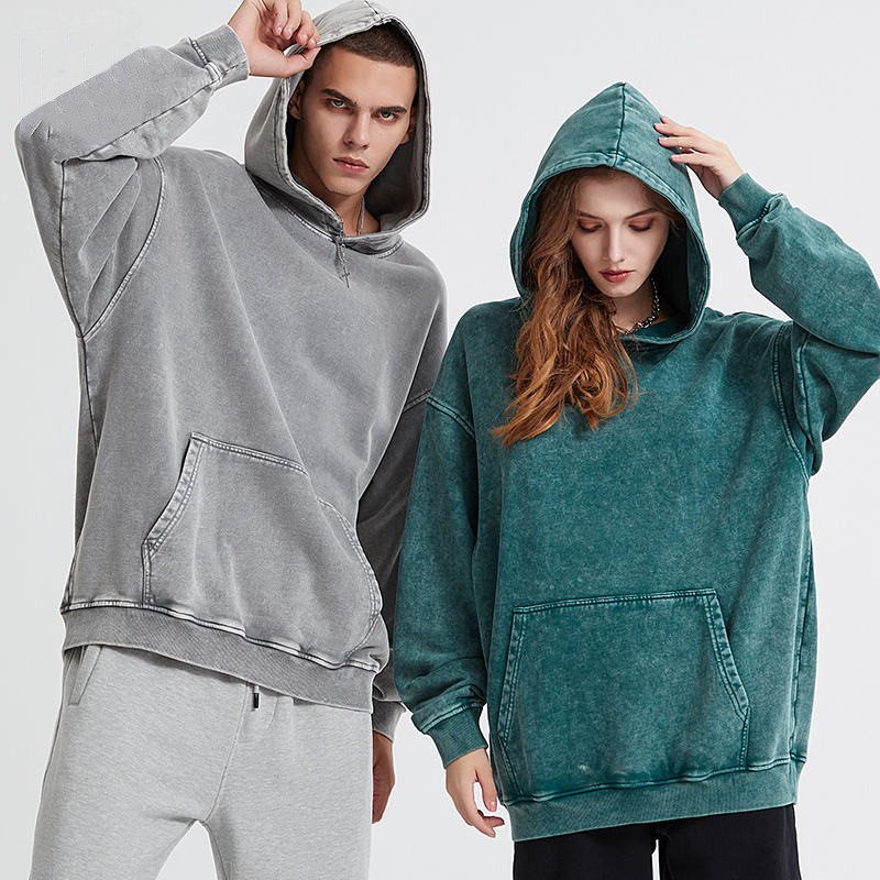 Men's Hoodie - Vintage Heavyweight Acid Wash