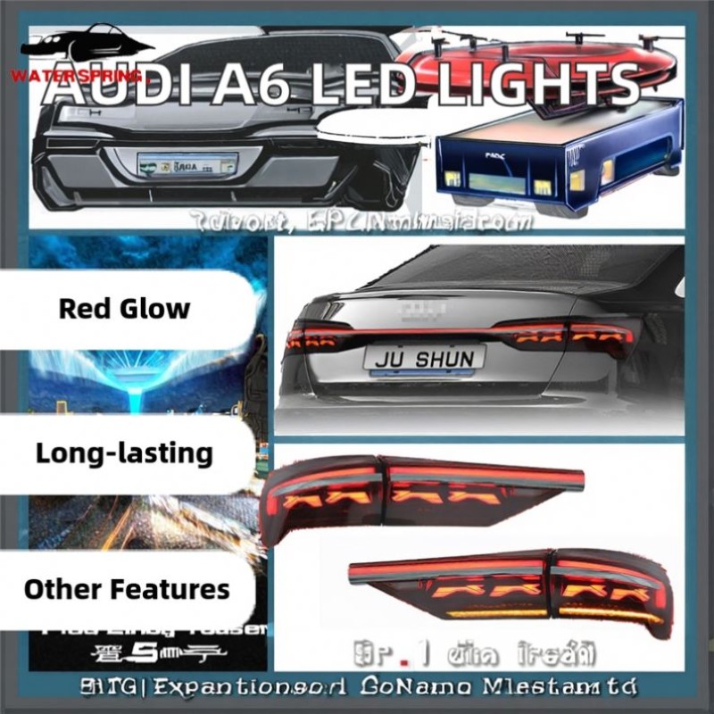 Audi A6 C8 LED Tail Lights Factory - 2019-2023 8000k Red JUSHUN