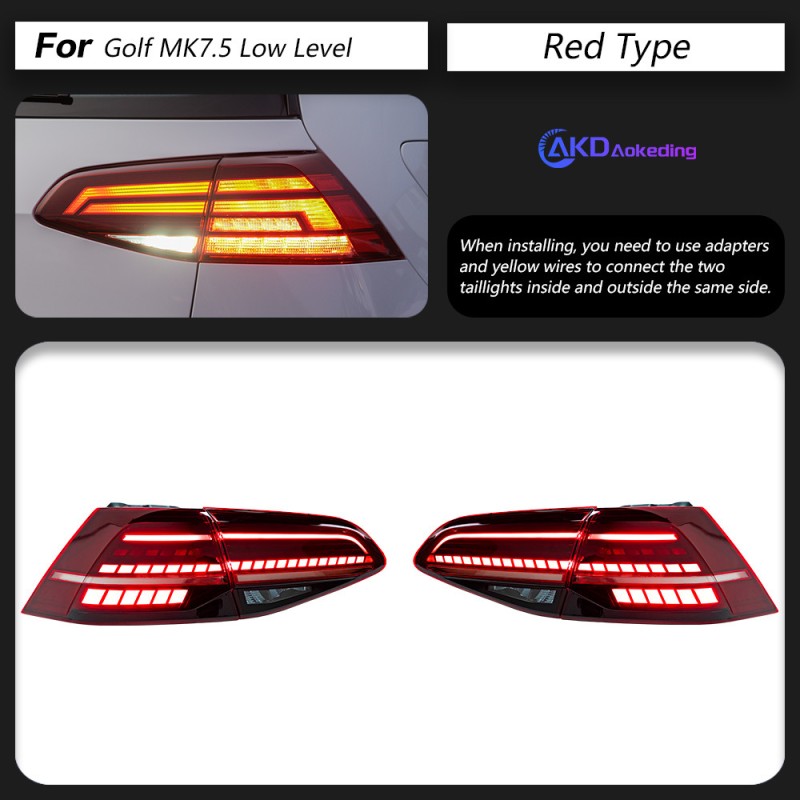 VW Golf MK7 LED Taillight Factory - Dynamic Signal DRL Animation