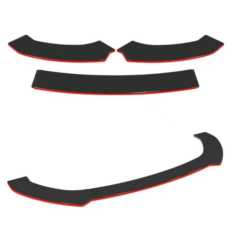 Universal Front Bumper Lip Factory - Gloss Black Red Two-Tone Body Kit